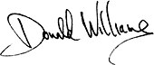 signature de Donald Cary Williams