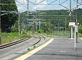 竜田駅のホームから不通だった富岡方面の写真（2014年8月5日）