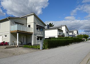 Villaområdet uppfört år 2020 på platsen för Villa Rasta och Gåshagas oljedepå, här Musselvägen.