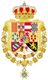 Grandes armoiries royales d'Espagne (c.1883-1931) Version avec Toison d'or et Ordres Charles III.svg