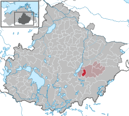 Läget för kommunen Holldorf i Landkreis Mecklenburgische Seenplatte