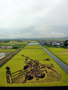 田舎館村の村域と田んぼアート