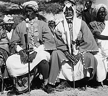 Leaders of the Isaaq clan photographed in Hargeisa in 1958 during the Duke & Duchess of Gloucester's visit to Somaliland Isaaq Chiefs Hargeisa.jpg