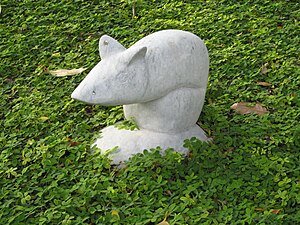 The rat statue is one of the 12 Chinese Zodiac...
