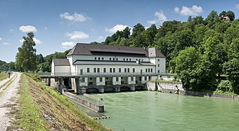 run-of-the-river hydroelectric plant in Pullach, Germany
