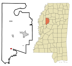 Location of Morgan City, Mississippi