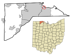 Location in Lucas County and the state of Ohio.