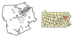 Расположение Laflin в округе Люцерн, штат Пенсильвания.