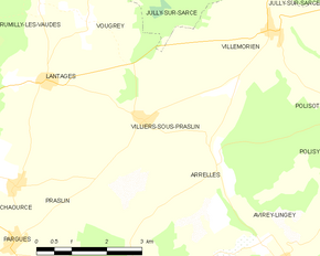 Poziția localității Villiers-sous-Praslin