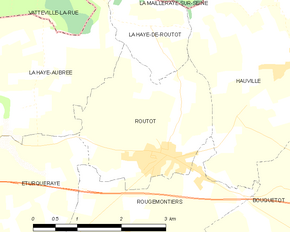 Poziția localității Routot