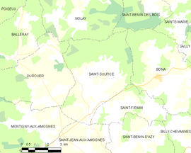 Mapa obce Saint-Sulpice