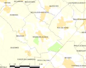 Poziția localității Vendegies-au-Bois