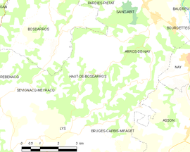 Mapa obce Haut-de-Bosdarros