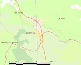 Mapa obce Le Perthus