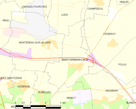 Mapa obce Saint-Germain-Laxis