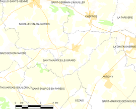 Mapa obce Saint-Maurice-le-Girard