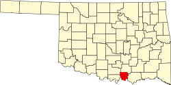 Karte von Marshall County innerhalb von Oklahoma