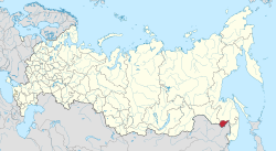 Еврейска автономна област на картата на Русия