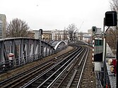 Jaurès stanica metro linija 2 u Parizu, Francuska.