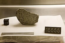 Sample from NASA's lunar surface collection at Johnson Space Center's vault in Houston, Texas Moon rock 4, JSC.jpg