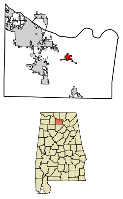 Location of Somerville in Morgan County, Alabama.