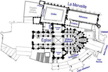 Plan du niveau 3 (église abbatiale).