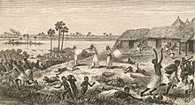 Arab slave raid on Nyangwe, circa 1870 Nyangwe.jpg