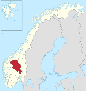 Oppland na mapě Norska