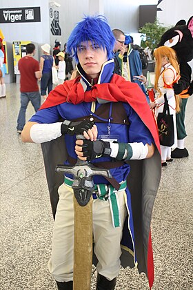 Cosplay de Ike d'après son apparence dans Fire Emblem: Path of Radiance à l'Otakuthon 2014 à Montréal