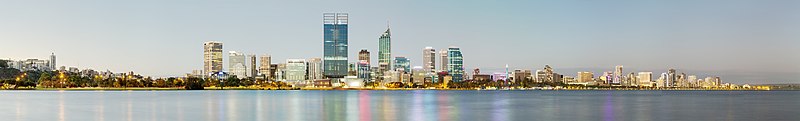 Panorama de la ville de Perth en mars 2012.