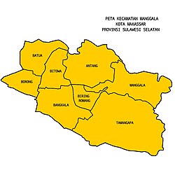 Peta kecamatan Manggala ring Kota Makassar