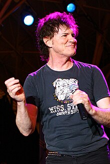 Lead singer Pete Byrne, performing in Las Vegas, 23 July 2011