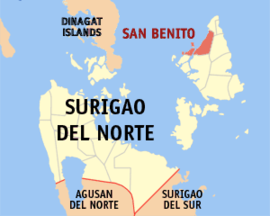 San Benito na Surigao do Norte Coordenadas : 9°57'29"N, 126°0'25"E