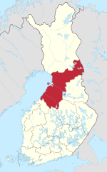 Northern Ostrobothnia on a map of Finland