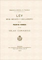 Réédition du texte de la loi des ports francs des Canaries (1852)