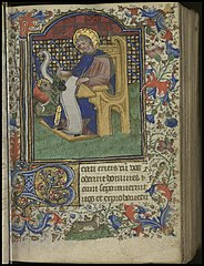 Saint Marc, dans le Livre d'heures de Metz pour Jean de Vy (Ms 1598)