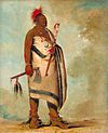 Shonka sabe ("svart hund"), hövding för Hunkah, den största osagegruppen. Enligt samtida vittnen var han ca 200-210 cm lång och ca 120-130 kg tung. Målad av George Catlin 1834