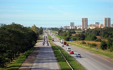 Riksväg 1 vid utkanten av Tallinn.