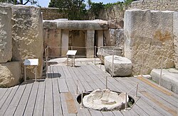 As ruinas escavadas de Tarxien