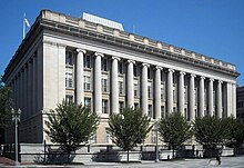 The Office of Foreign Assets Control, the Treasury Library, and the main branch of the Treasury Department Federal Credit Union in the Freedman's Bank Building in Washington, D.C. Treasury Annex.JPG