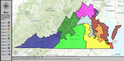Округа Конгресса США в Вирджинии, 1995–1998 гг.