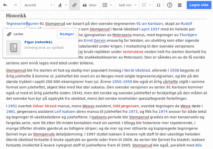 Når lenketeksten endres så kan dialogboksen dukke opp. Lenketeksten endres ikke i dialogboksen, der endres kun lenkemålet.