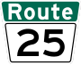 Route 25 marker