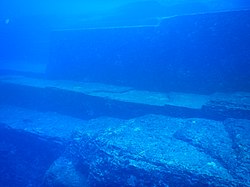 Yonaguni Monument, as seen from the south of the formation.