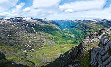 Blick auf Nibbevegen von der Dalsnibba.