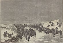 Russian troops cross the Gulf of Bothnia on ice Risunok k stat'e <<Kvarken>>. Voennaia entsiklopediia Sytina (Sankt-Peterburg, 1911-1915).jpg