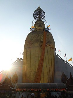 Luang Pho To, a huge standing Buddha image of Wat Intharawihan, Bang Khun Phrom