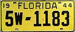 Номерной знак Флориды 1944 года.JPG