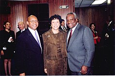 Thomas with U.S. Secretary of Housing and Urban Development Alphonso Jackson, 2007 207-DP-9486A HUD Chief Executive Officer Marcella Belt with Clarence Thomas.jpg