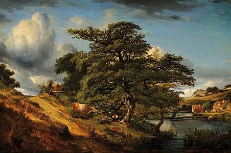 Paysage au grand chêne (1836), localisation inconnue.